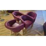 Purple Round Sofa Chairs x4