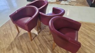 Purple Round Sofa Chairs x4