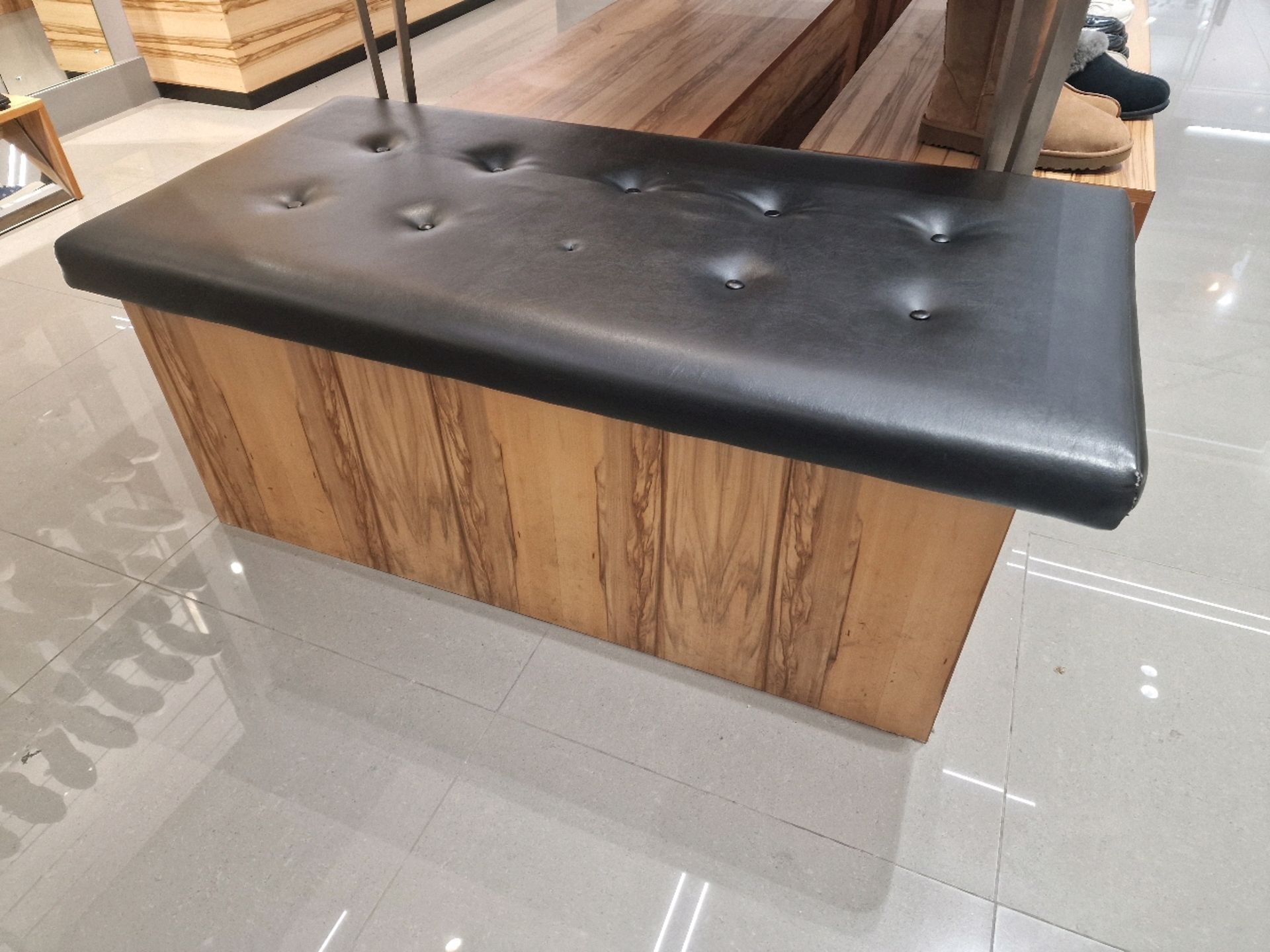 Wood and Leather Effect Display Seating