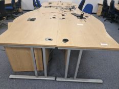 Wooden Effect Office Desks x8 With Office Chairs x4