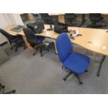 Wooden Effect Office Desks x3 With Office Chairs x3
