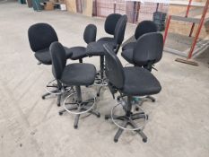 Tall Black Office Chairs x8