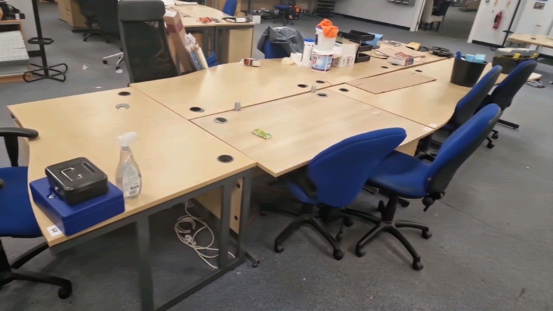 Wooden Effect Office Desks x7 With Office Chairs x8 - Image 3 of 3