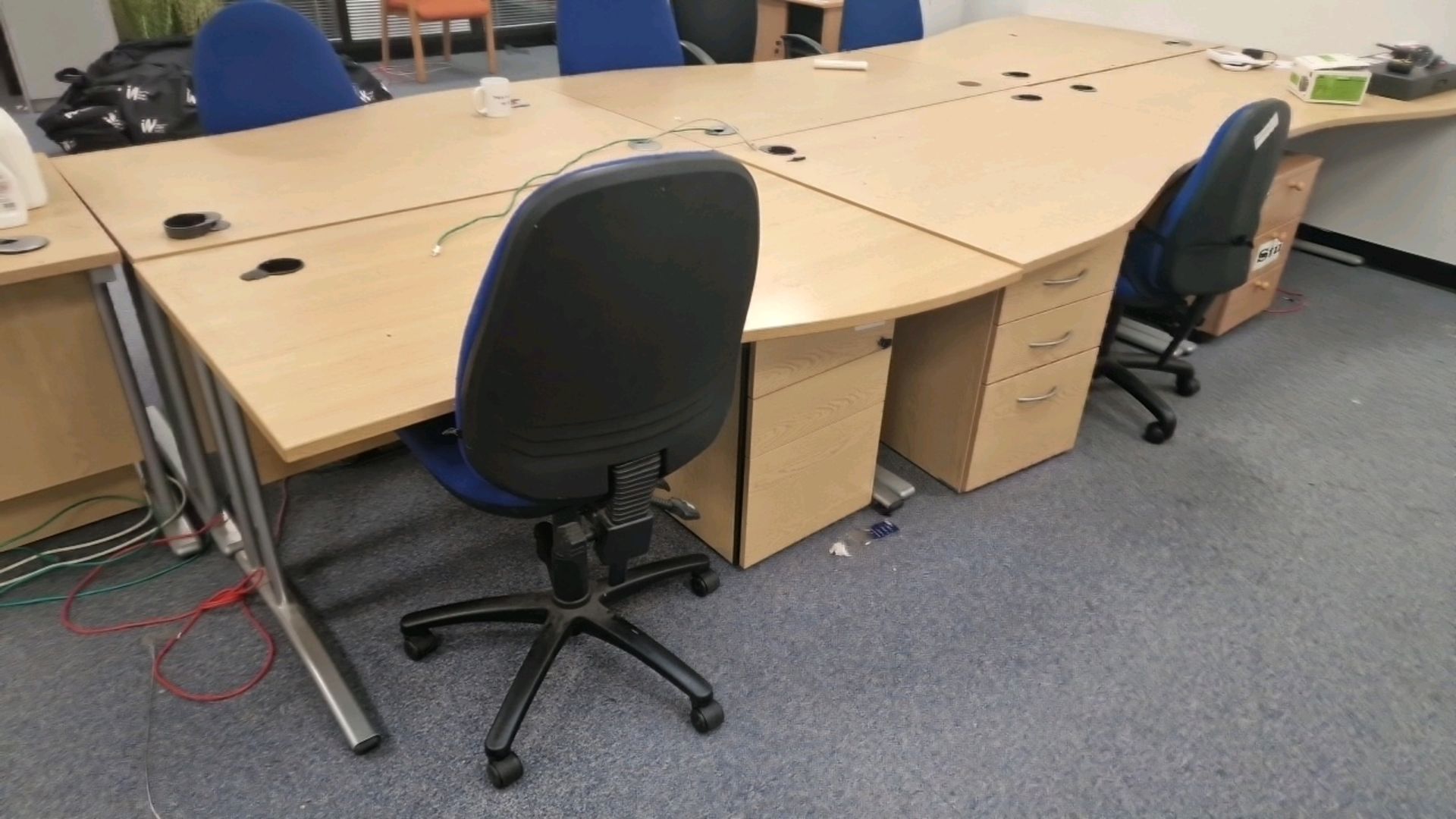 Wooden Effect Office Desks x7 With Office Chairs x6 - Image 2 of 3