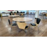 Round Cafeteria Table & Chairs x4