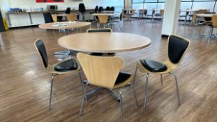 Round Cafeteria Table & Chairs x4