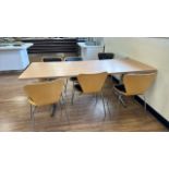 Rectangular Cafeteria Table & Chairs x6