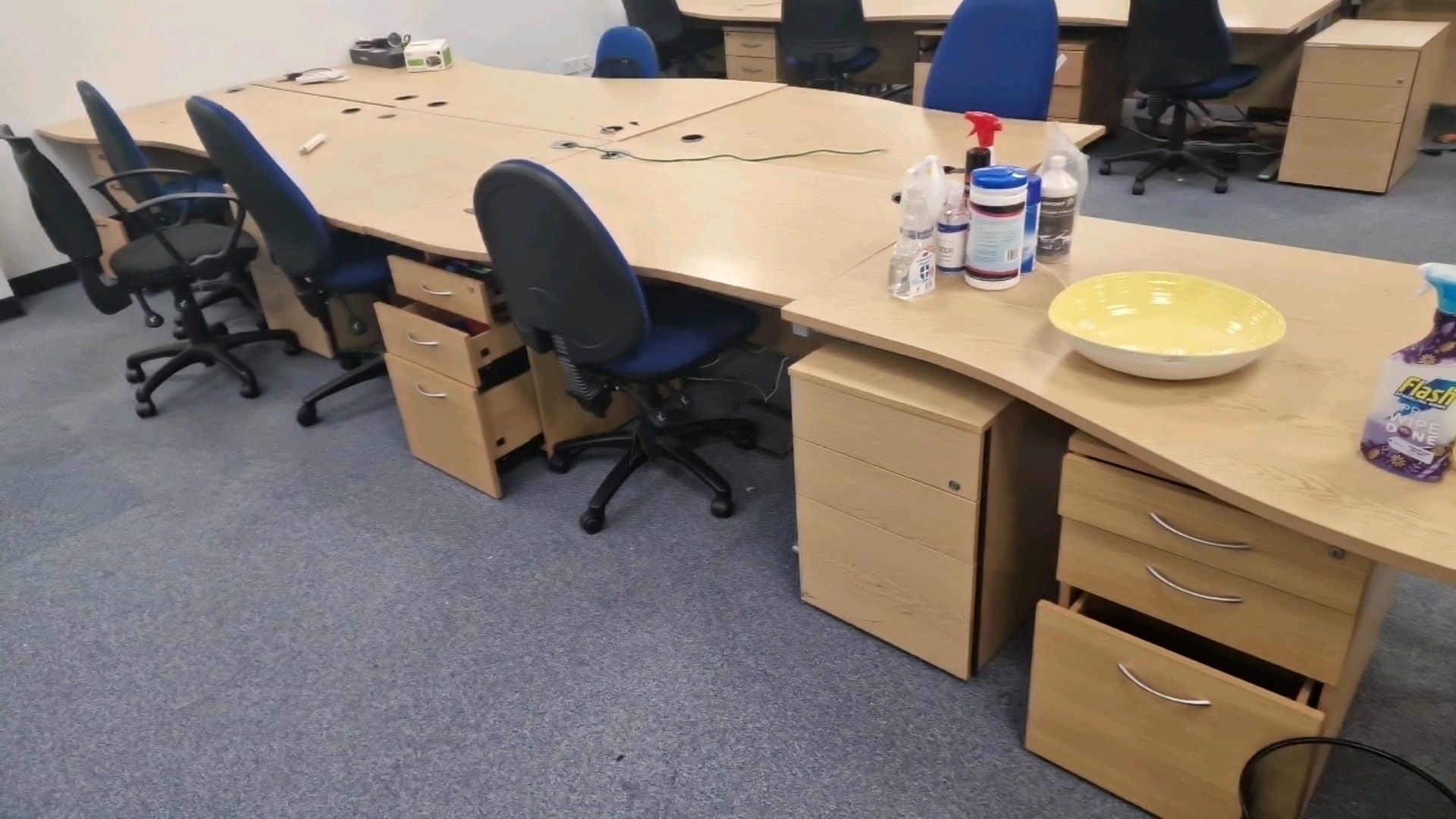Wooden Effect Office Desks x7 With Office Chairs x6 - Image 3 of 3
