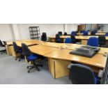 Wooden Effect Office Desks x8 With Office Chairs x7