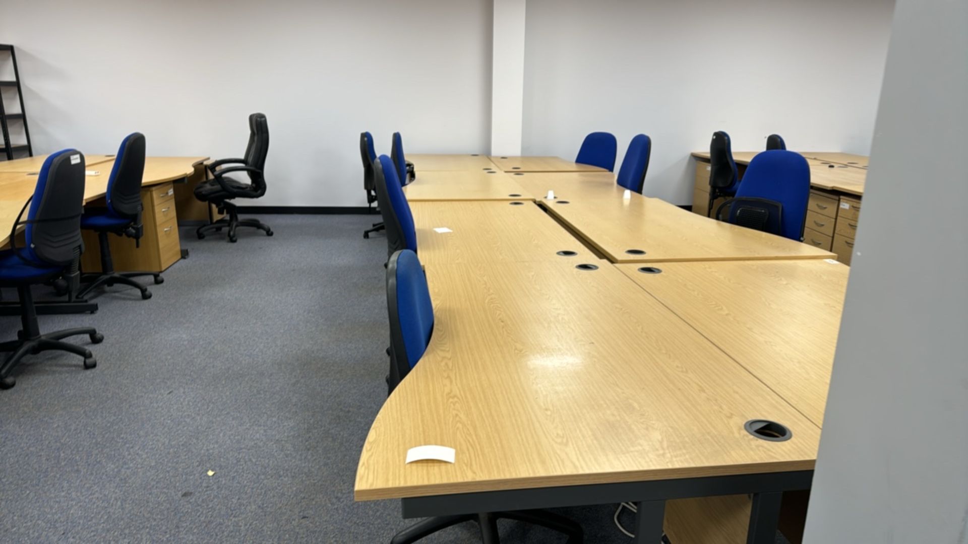 Wooden Effect Office Desks x8 With Office Chairs x8 - Image 3 of 5