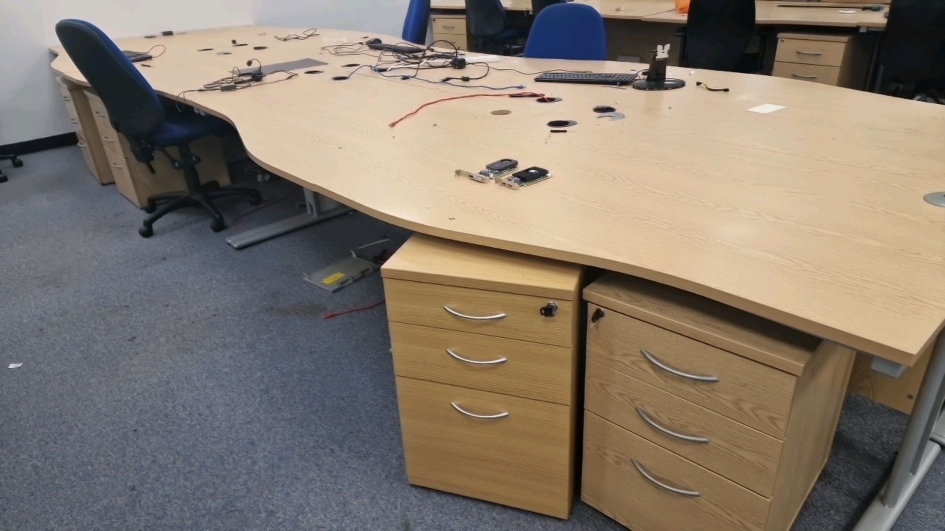 Wooden Effect Office Desks x8 With Office Chairs x4 - Image 2 of 3