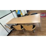 Rectangular Cafeteria Table & Chairs x6