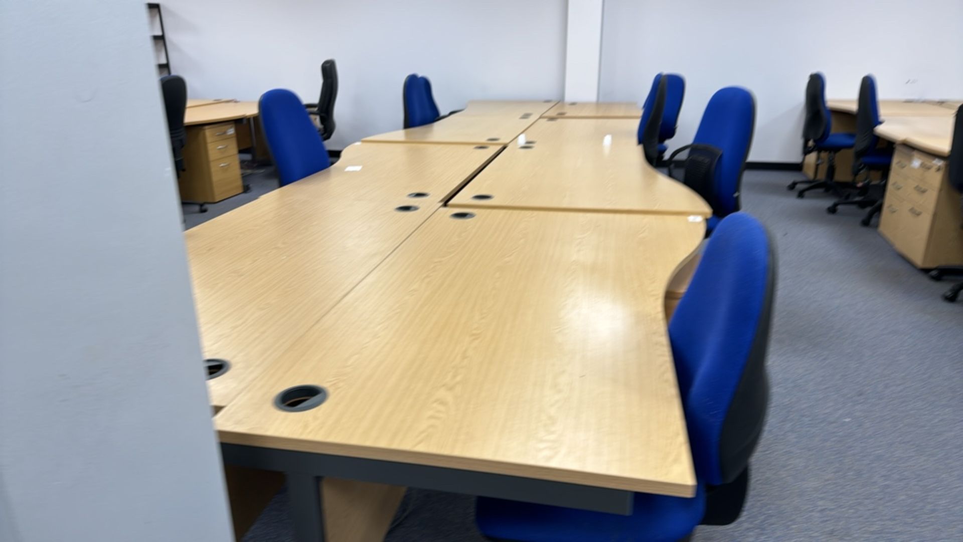 Wooden Effect Office Desks x8 With Office Chairs x8 - Image 4 of 5