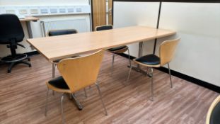 Rectangular Cafeteria Table & Chairs x4