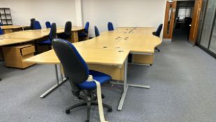 Wooden Effect Office Desks x9 With Office Chairs x5