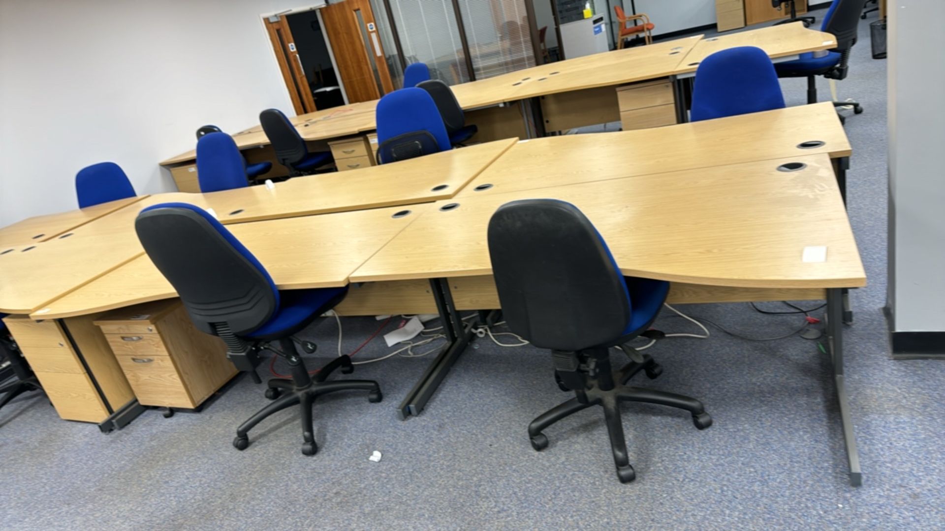 Wooden Effect Office Desks x8 With Office Chairs x8 - Image 2 of 5