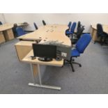 Wooden Effect Office Desks x7 With Office Chairs x7
