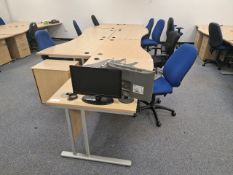 Wooden Effect Office Desks x7 With Office Chairs x7