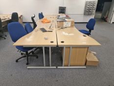 Wooden Effect Office Desks x8 With Office Chairs x6