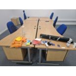 Wooden Effect Office Desks x6 With Office Chairs x6