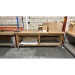 Mobile Wooden Work Benches x2