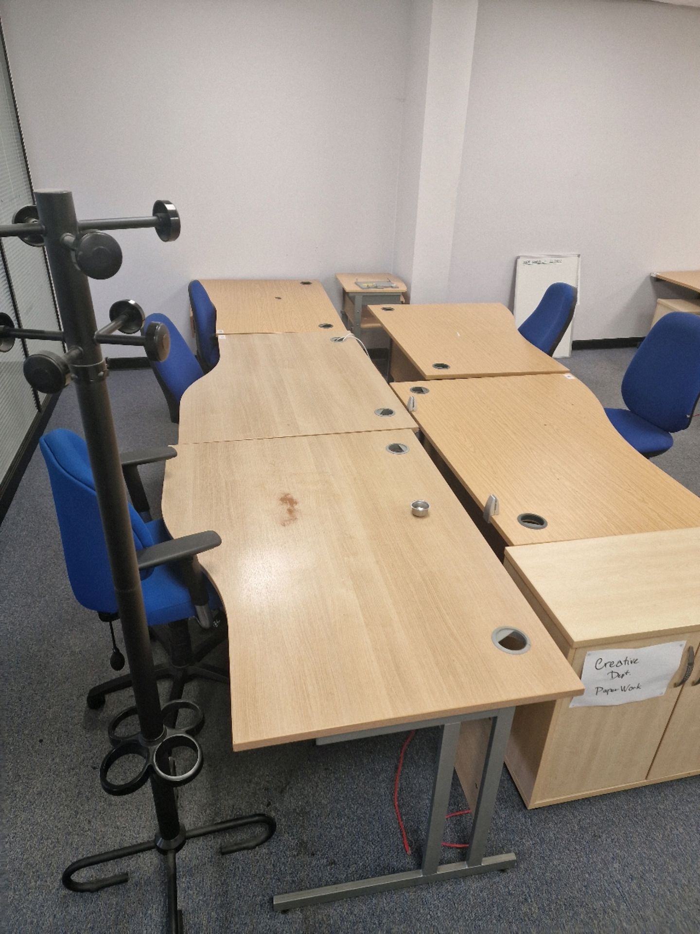 Wooden Effect Office Desks x5 With Office Chairs x5 - Image 2 of 2