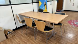 Rectangular Cafeteria Table & Chairs x6