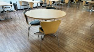 Round Cafeteria Table & Chairs x3