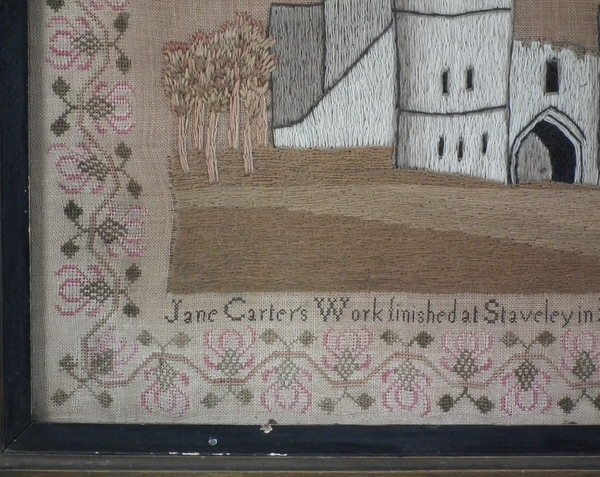 Needlework Sampler dated 1830 with Castle, by Jane Carter - Image 7 of 19