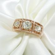 Dazzling rose gold ring set with 1.73 carats round brilliant-cut diamonds, with certificate