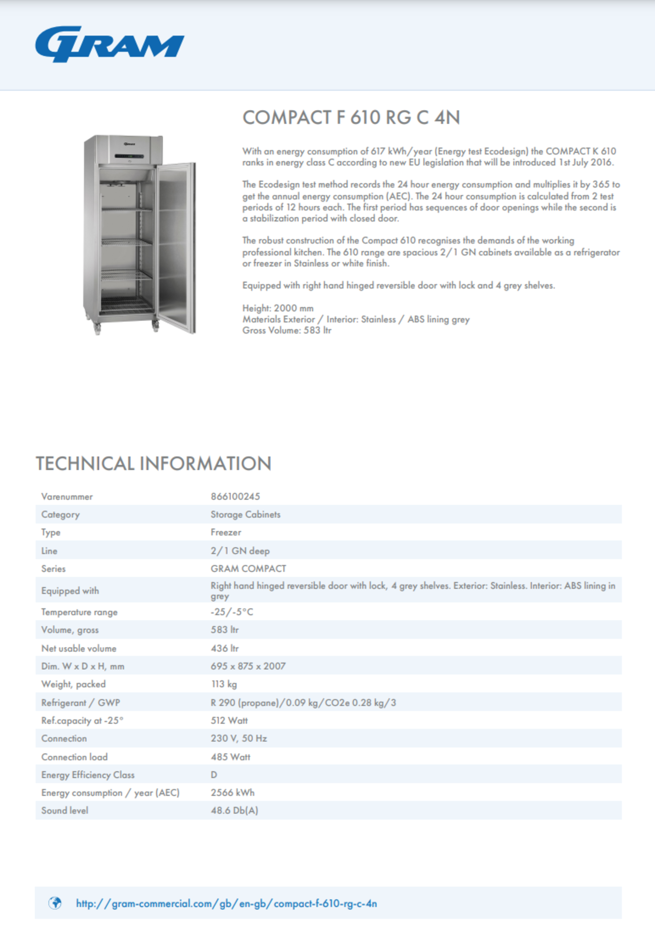F 610 RG C 4N Freezer - Image 6 of 6