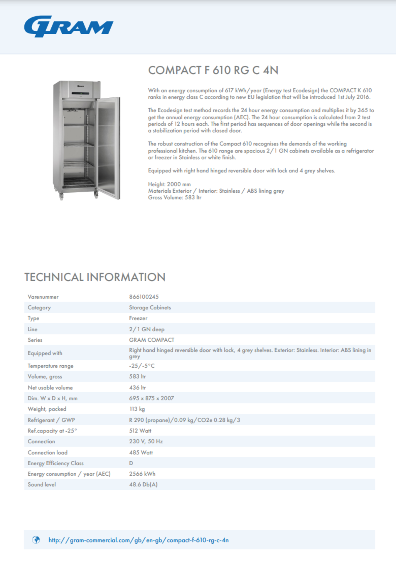 F 610 RG C 4N Freezer - Image 7 of 7