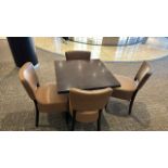 Square Table & Faux Leather Chairs x4