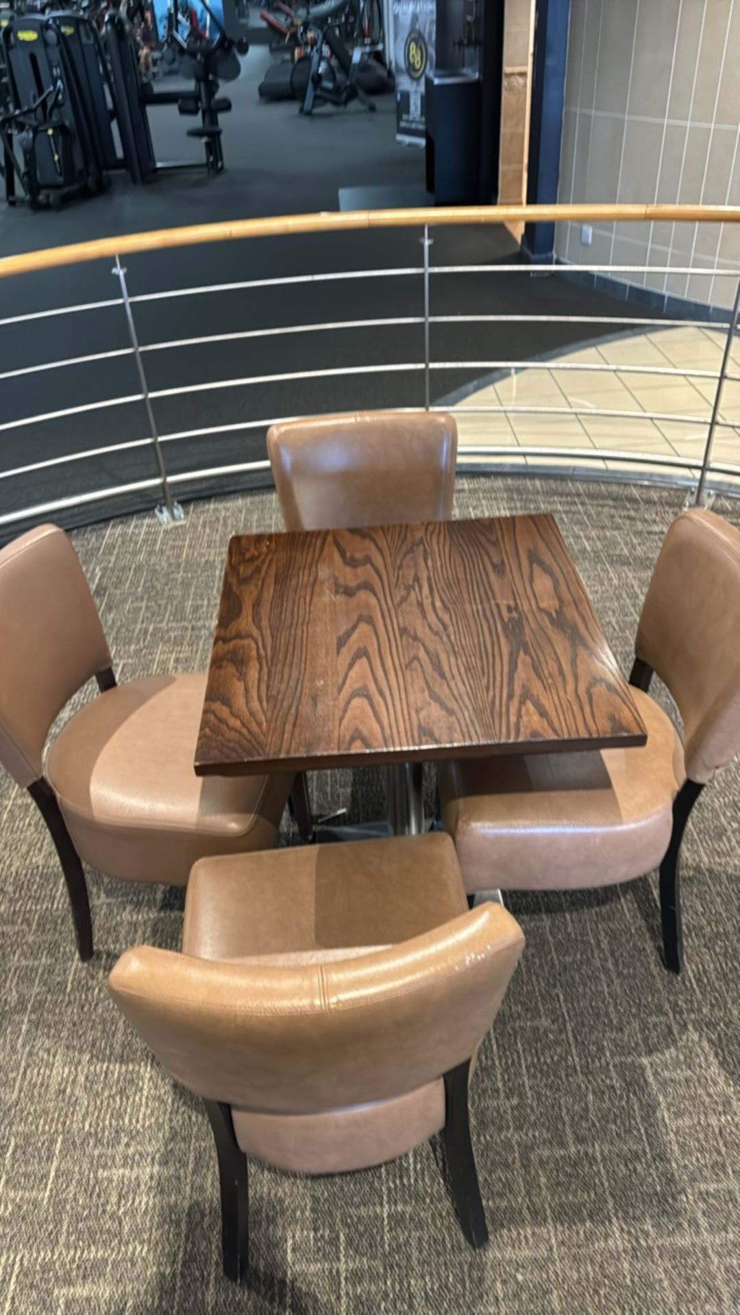 Square Table & Faux Leather Chairs x4 - Image 3 of 3