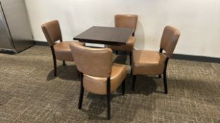 Square Table & Faux Leather Chairs x4