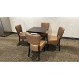 Square Table & Faux Leather Chairs x4