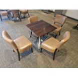 Square Table & Faux Leather Chairs x4