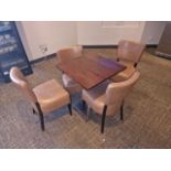 Square Table & Faux Leather Chairs x4