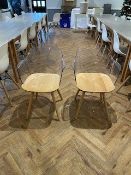 Pair of Wood and Clear Plastic Chairs