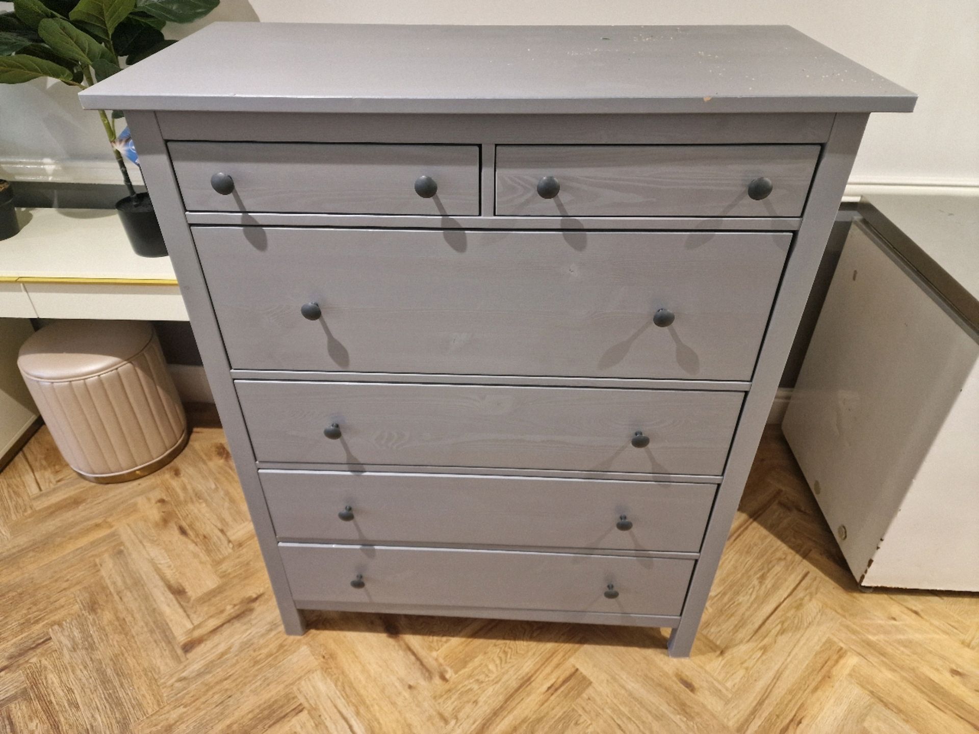 Tall Grey Set Of Drawers