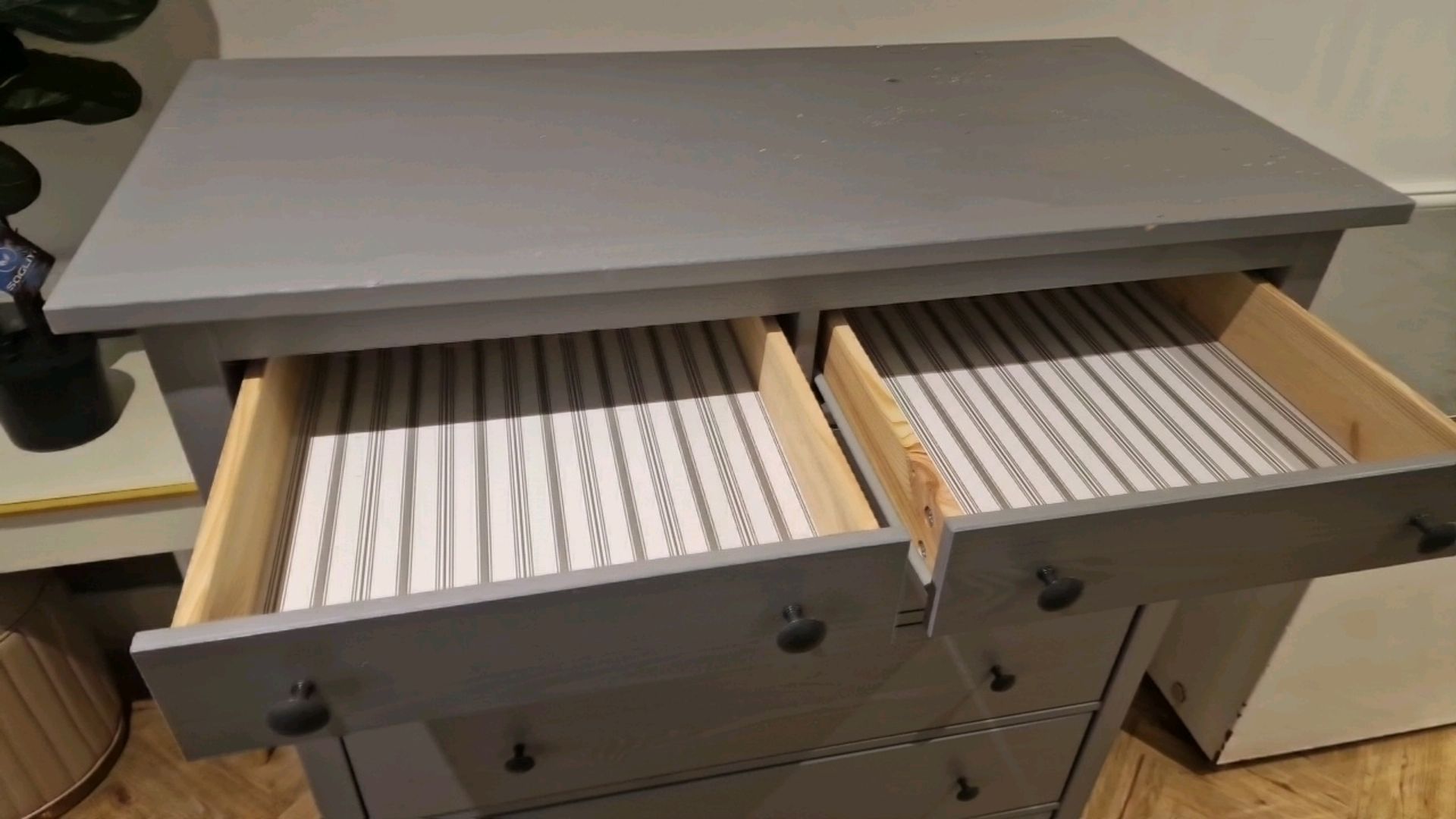 Tall Grey Set Of Drawers - Image 3 of 4