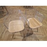 Plastic & Wooden Chairs x2