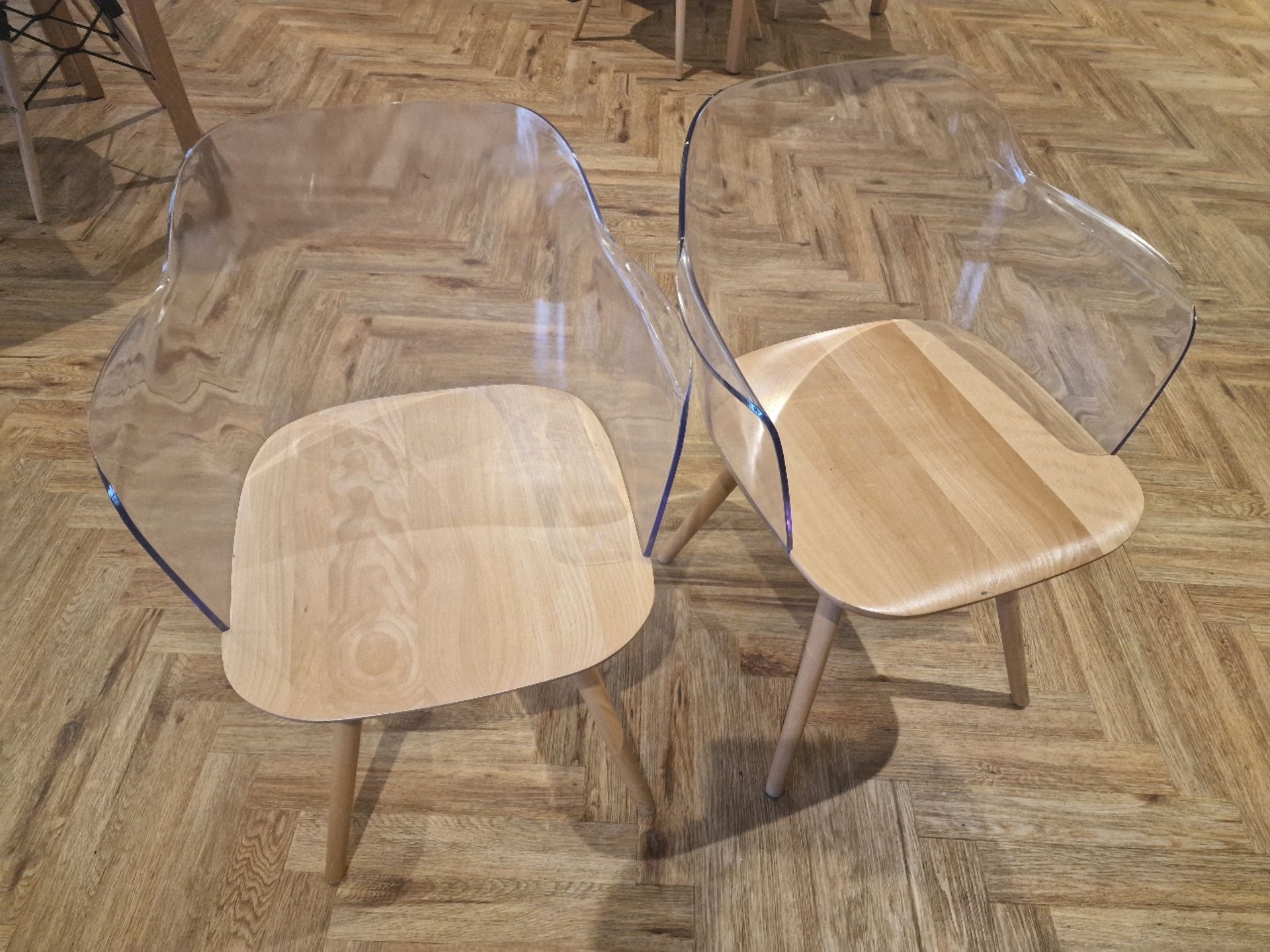 Plastic & Wooden Chairs x2