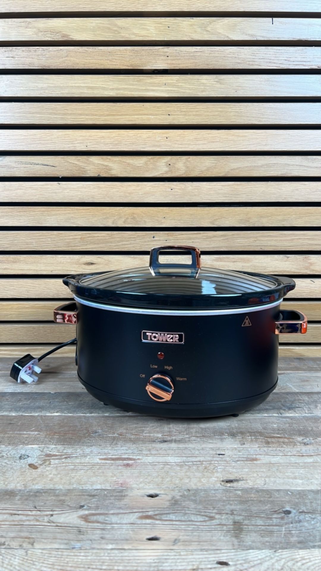 Tower Cavaletto Rose Gold Edition 6.5Litre Black Slow Cooker