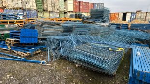 Large Quantity of Pallet Racking, Bars, Mesh Shelving & Supporting Structual Parts.