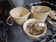 Whicker Baskets With Flower Ornaments