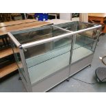 Glass Display Cabinet On Castors With Lights
