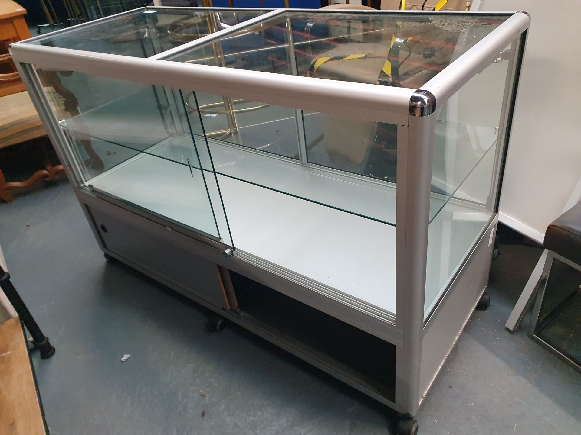 Glass Display Cabinet On Castors With Lights - Image 2 of 2