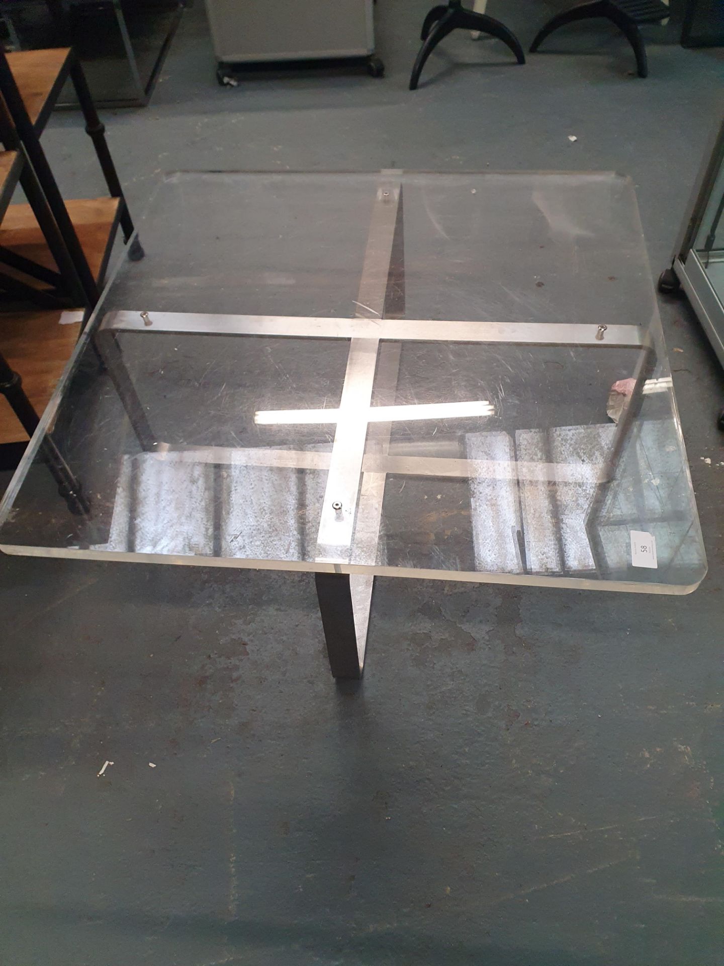 Heavy Metal & Polycarbonate Coffee Table - Image 2 of 2