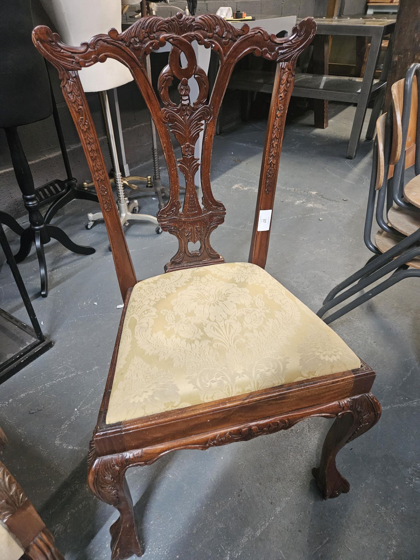 Carved Wooden Chair - Image 2 of 3